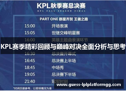 KPL赛季精彩回顾与巅峰对决全面分析与思考